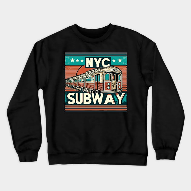 NYC SUBWAY Crewneck Sweatshirt by Vehicles-Art